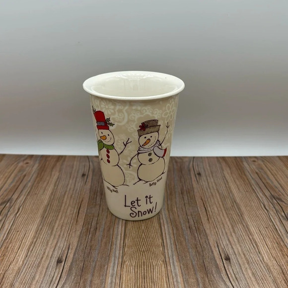 Other - heavy ceramic Snowman couple tall coffee cup / tumbler / mug